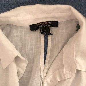 Forever 21 palm tree 3 quarter length button up